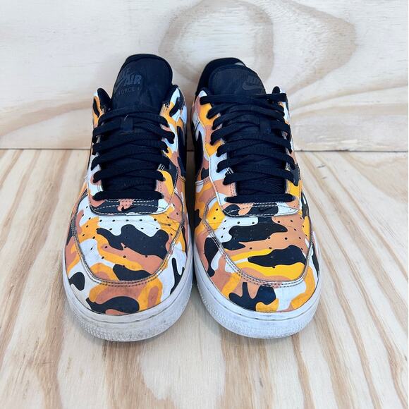Nike - Air Force 1 Low Camo - Sneakers - Orange/White - Men's - 9 - 823511-800 - Picture 2 of 9